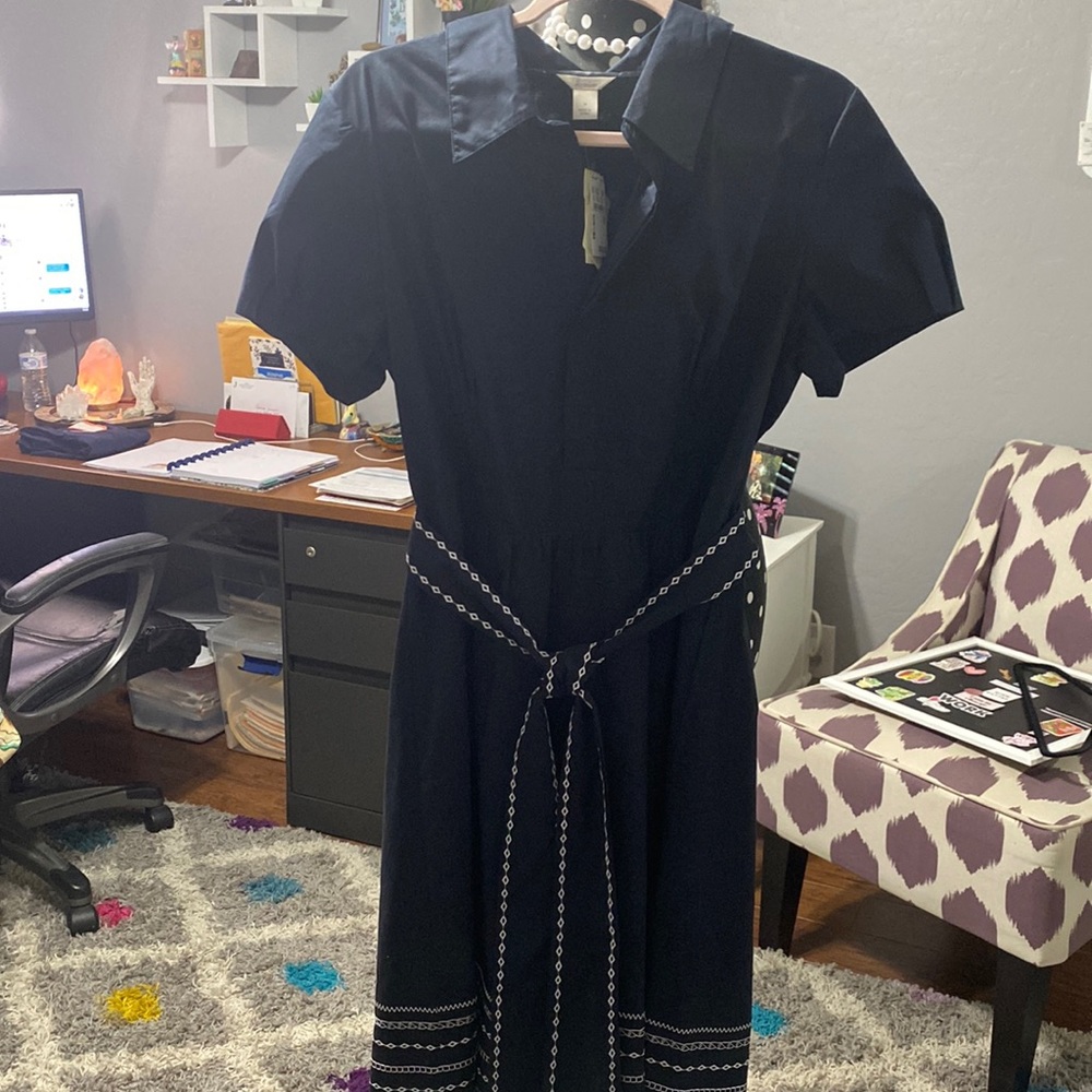 Navy blue and white dress simply gorgeous